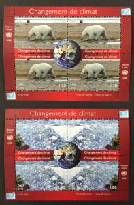 (BJ Stamps) UN-GENEVA. #492-3. 2008 sheets. “Climate Change”. MNH. CV $26.00