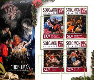 A8558- SOLOMON -ERROR MISPERF Stamp Sheet - 2014 CHRISTMAS RELIGIONS