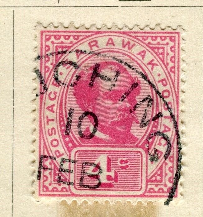 SARAWAK; 1899 classic C. Brooke issue fine used 4c. value