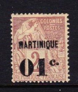 Album Treasures Martinique Scott # 9  01c Overprint Mint Hinged