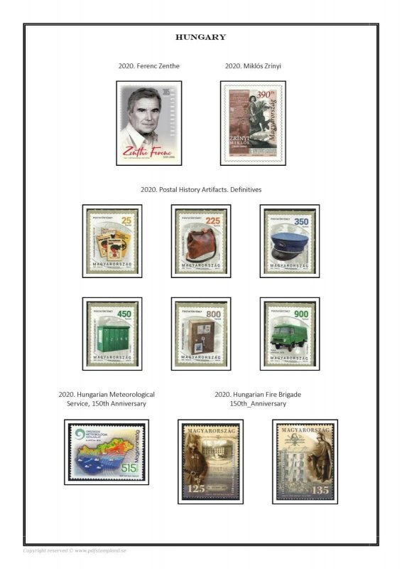 Hungary 1868-2020  PDF (DIGITAL) STAMP  ALBUM PAGES 