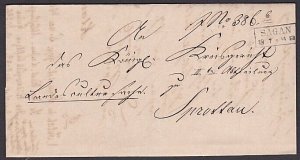 POLAND 1850 cover - folded letter SAGAN to Sprottau........................a3170