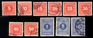 Austria  1916  Scott #J49-59 used