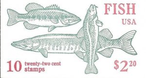 US BK154 - TEN .22 CENT FISH STAMPS MNH