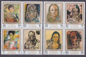 1971 Ajman 718-725VB Painting - Overprint - U.N.O 4,50 €​