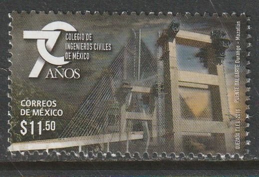 MEXICO 2998, COLLEGE OF CIVIL ENGINEERS, 70th ANNIV. MINT NH, VF.