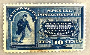 US E2 / 1888 10c Running Messenger Special Delivery Stamp / Unused? / Faults