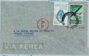 94135 - ARGENTINA - POSTAL HISTORY - PERFIN on Airmail COVER to SWITZERLAND 1941