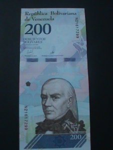 ​VENEZUELA-2018 -CENTRAL BANK-$200 BOLIVARES UN-CIR-PICTORIAL- BIRD-POLYMER NOTE