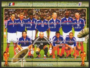 Congo 2002 Korea-Japan World Cup Team FRANCE/Space Sheetlet Perforated MNH