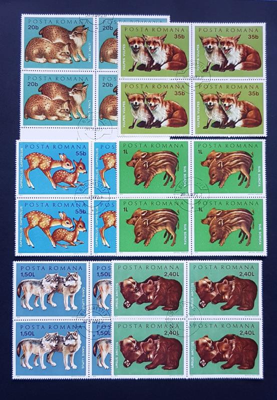 ROMANIA 1972 Mi:RO 3005-3010 - Fauna - baby animals