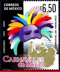 2615 MEXICO 2009 CARNIVAL, MASCARA, ART, MNH