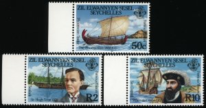 SEYCHELLES ZIL ELWANNYEN SESEL Sc 111-13 MNH - 1984 -Famous Visitors - FULL SET