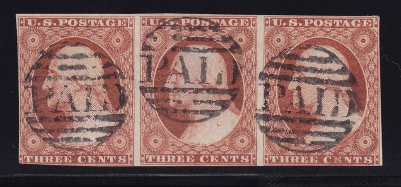 10 strip of 3 VF used paid cancels PSE certificate with nice color ! see pic !