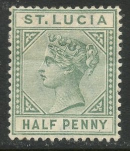 ST. LUCIA Sc#27 1891 ½p Green Die B OG Mint Hinged