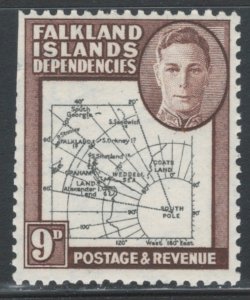Falkland Islands Dependencies 1946 Map 9p Scott # 1L7 MNH