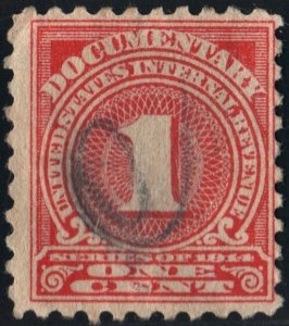 R207 1¢ Documentary Stamp (1914) Used