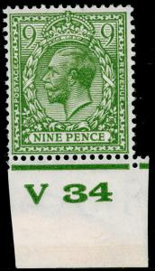 SG427 SPEC N43(1), 9d olive-green, M MINT. Cat £25. CONTROL V34.