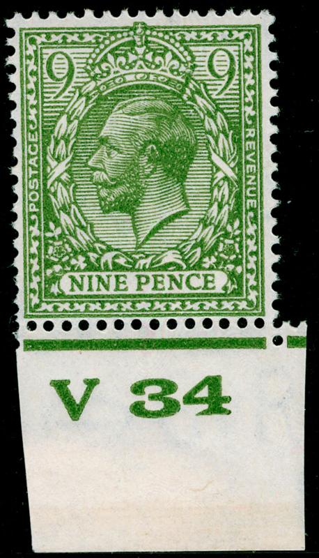 SG427 SPEC N43(1), 9d olive-green, M MINT. Cat £25. CONTROL V34.