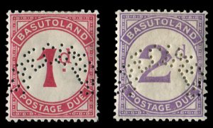 Basutoland #J1-2S (SG D1-2s) Cat£65, 1933-52 Postage Dues, set of two, perfo...