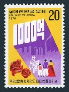 Korea South 1041 two stamps,MNH.Mi 1049. National Life Insurance policies,1976.