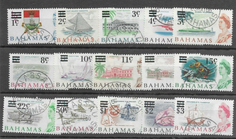 Bahamas #230-244 Used - Stamp Set - CAT VALUE $22.13