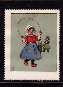 German Advertising Stamp - Girl Jumping Rope #2