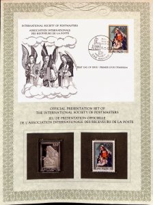 San Marino silver stamp + cover International Society of Postmasters