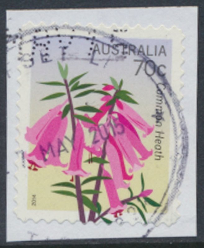 Australia SC# 4063 Flowers 2014 Used Common Heath details & scan