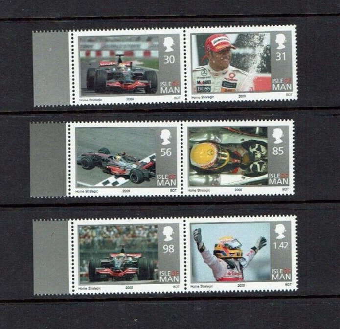Isle of Man: 2009, Lewis Hamilton, Formula One Champion, MNH Set.