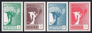 Lithuania 375-378,MNH.Michel 461-484. Independence.Angel & Map,1990.