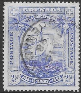 Grenada   47a    1898  2 1/2d  on blued paper  VF Used