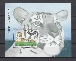 Sahara, 1997 Cinderella issue. Tiger s/sheet.  