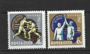 RUSSIA - 1963 EUROPEAN BOXING CHAMPIONSHIPS - SCOTT 2746 TO 2747 - MNH