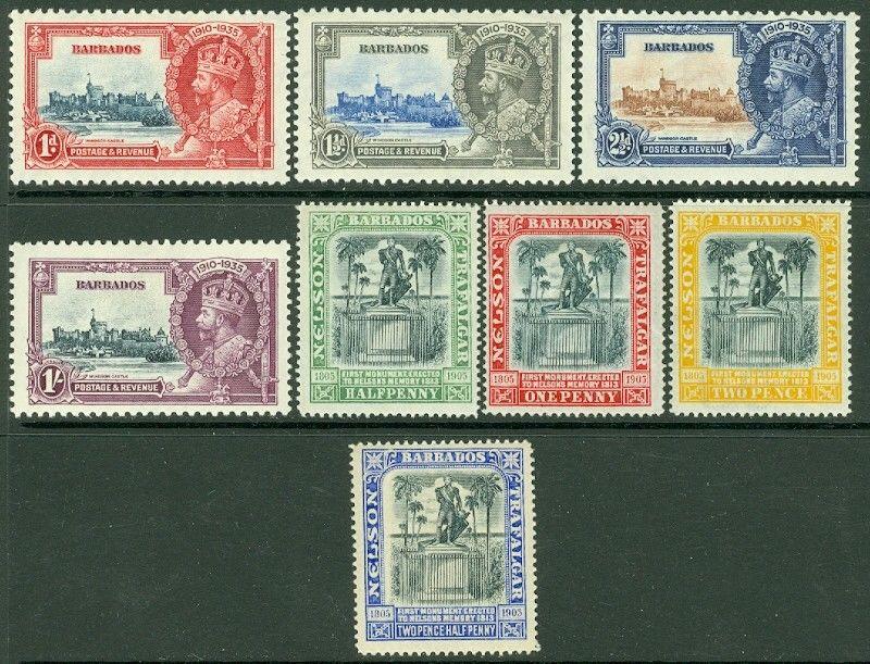 EDW1949SELL : BARBADOS 1906-35 Scott #103-06, 186-89 VF, Mint OG. Catalog $70.00