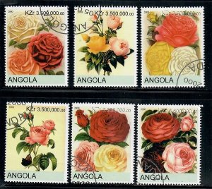 Angola Used Flowers / Roses complete set CTO