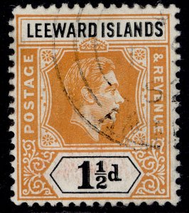 LEEWARD ISLANDS GVI SG102, 1½d yellow-orange & black, FINE USED.