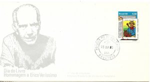 BRAZIL 1980 BOOKS DAY HOMAGE TO ERICO VERISSIMO FIRST DAY COVER FDC