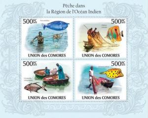 COMORES 2010 SHEET FISHING REGION INDIAN OCEAN FISHES MARINE LIFE cm10112a