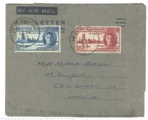 Kenya Uganda Tanganyika 1953 Victory set on neat airletter to Edinburgh, Mbeya