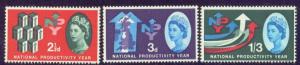 GREAT BRITAIN  387-89 MINT OG 1962 NATL. PRODUCTIVY YEAR