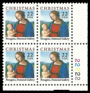 PCBstamps   US #2244 PB 88c(4x22c)Christmas, Madonna & Child, MNH, (PB-4)
