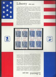 # 2224 & FRANCE # 2014 SOUVINIER PAGE MINT NEVER HINGED ( MNH ) STATUE OF LIBERT