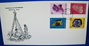 BOTSWANA  -  1974 2 FDCs  -  SCOTT # 114-120, 131  -  MINERALS      (c18)