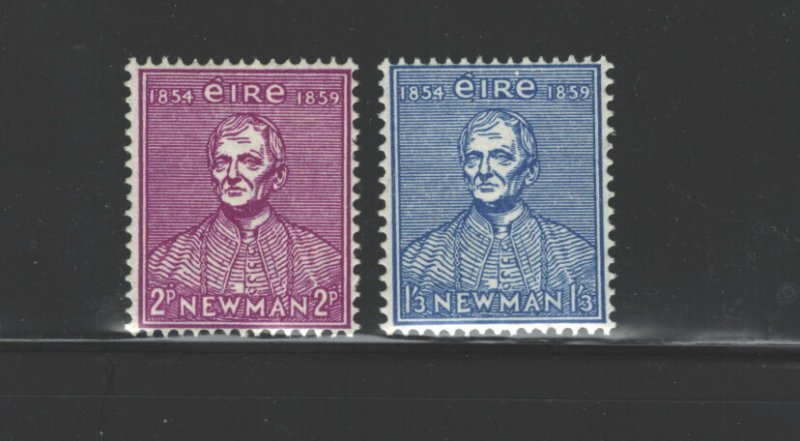 IRELAND 1954 JOHN HENRY-Cardinal NEWMAN #153 - 154 MNH