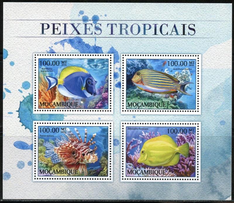 MOZAMBIQUE   2017  TROPICAL FISH SHEET MINT NH