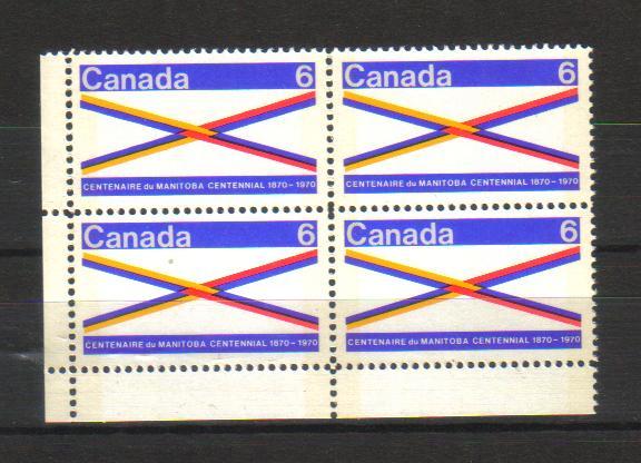 CANADA - 1970 Manitoba Centennial SC# 505p LL Blank PB NH