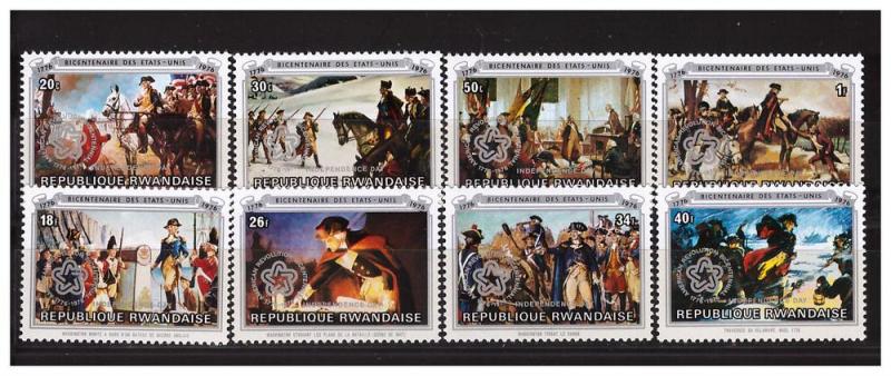 RWANDA 1976 Bicentenary of USA-Paintings complete set MNH