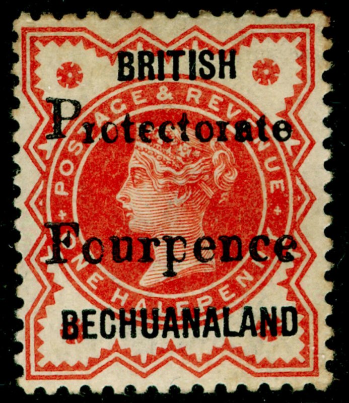 BECHUANALAND SG53, 4d on ½d vermilion, M MINT. Cat £45.