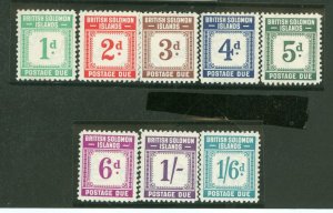 Solomon Islands (British Solomon Islands) #J1-8 Unused Single (Complete Set)